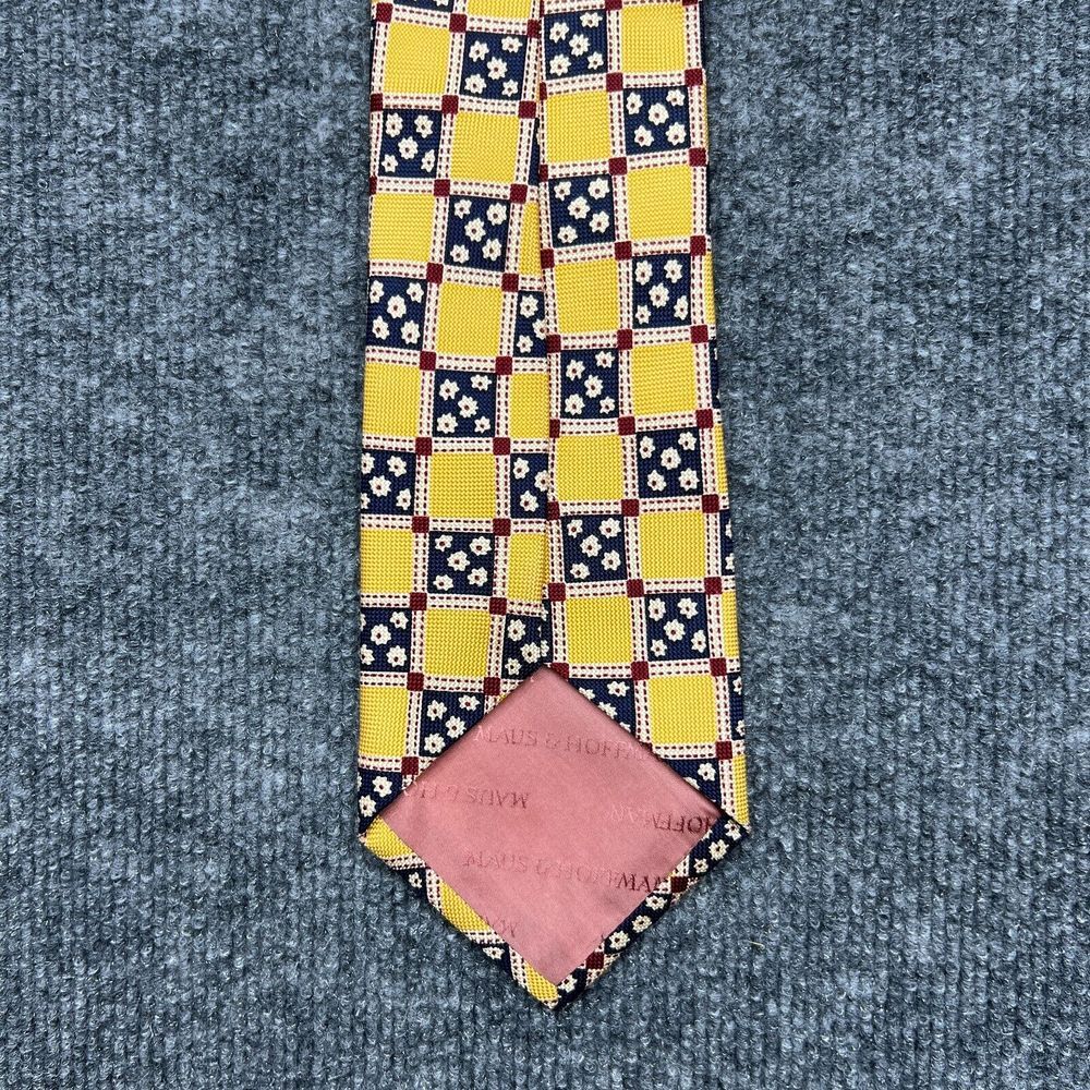 Maus & Hoffman Silk Tie w Multicolor‎ Design 59.5x3.75" Made In Italy Floral